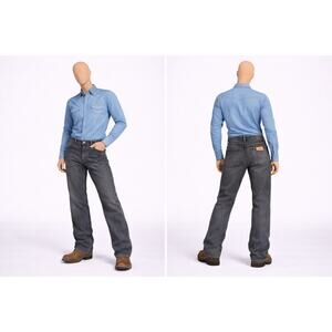 vintage Wrangler Black Denim Jeans workwear Straight Leg 32x30USA cowboy